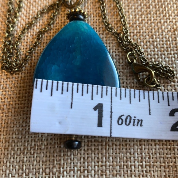 Unique Stone Pendent Handcrafted Necklace 18” One of a kind New Handmade - Picture 5 of 7
